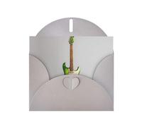 YTUOPWE Carte vierge grise à carreaux de vœux et perle magnifique bloc de notes vierge Image de guitare verte