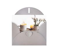 YTUOPWE Carte vierge grise à carreaux de vœux et perle magnifique bloc de notes vierge Une tasse de thé chaud Image