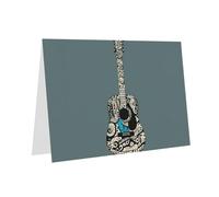 YTUOPWE Carte vierge grise à carreaux et perle - Superbe bloc de notes vierge graffiti - Image de guitare