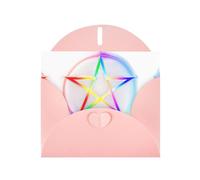 YTUOPWE Carte vierge rose à carreaux de vacances et perle magnifique bloc de notes vierge anneau étoile à cinq branches image