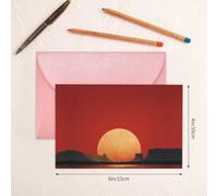 YTUOPWE Carte vierge rose à carreaux et perle magnifique bloc de notes vierge Le soleil rouge dans le désert Image