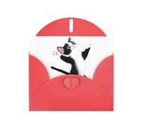 YTUOPWE Carte vierge rouge à carreaux de vacances et perle magnifique bloc de notes vierge Motif chaton noir et blanc