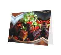 YTUOPWE Carte vierge vert foncé à carreaux de vœux et perle magnifique bloc de notes vierge tentant porc braisé image