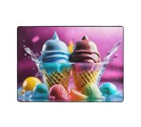 YTUOPWE Cool Ice Cream Picture Carpet Tapis doux, moelleux et absorbant l'eau, durable, pour salon, bureau, table basse, lit, balcon, 203,2 x 147,3 cm