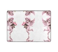 YTUOPWE Cupid holding flowers - Tapis doux, moelleux, absorbant l'eau, durable, pour salon, bureau, table basse, lit, balcon, 203,2 x 147,3 cm