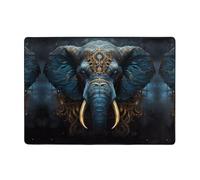 YTUOPWE Eerie - Tapis doux et moelleux, absorbant l'eau, durable, pour salon, bureau, table basse, lit, balcon, motif éléphant, 203,2 x 147,3 cm