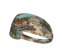 YTUOPWE Food trucks on the beach Picture Bandeau élastique Exercice Sport Head Tie for Men and Women Soft Quick Dry