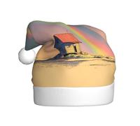 YTUOPWE Le chapeau de Noël House Under the Rainbow Picture pour adulte est doux et léger