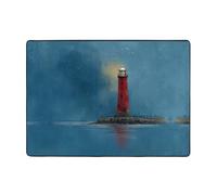 YTUOPWE Lighthouse on the coast Tapis doux, moelleux, absorbant l'eau, durable, pour salon, bureau, table basse, lit, balcon, 203,2 x 147,3 cm