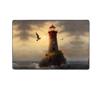 YTUOPWE Little Sparrow Flying to the Lighthouse Tapis de sol en flanelle pour salon, bureau, table basse, lit, balcon 152,4 x 99,1 cm