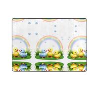 YTUOPWE Little yellow duck playing with bubbles Picture Carpet Tapis doux, moelleux, absorbant l'eau, durable, pour salon, bureau, table basse, lit, balcon, 203,2 x 147,3 cm
