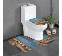 YTUOPWE Lot de 3 tapis de sol antidérapants en flanelle, 61 x 40,6 cm, flocage de moutons sur la prairie, image épaisse et confortable pour salle de bain, cuisine et toilettes