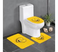YTUOPWE Lot de 3 tapis de sol antidérapants en flanelle, 61 x 40,6 cm, image d'amour souriante, épais et confortable pour salle de bain, cuisine et toilettes