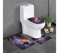 YTUOPWE Lot de 3 tapis de sol antidérapants en flanelle, 61 x 40,6 cm, image du monde fantastique, épais et confortable pour salle de bain, cuisine et toilettes