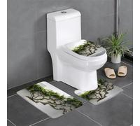 YTUOPWE Lot de 3 tapis de sol antidérapants en flanelle, 61 x 40,6 cm, motif lierre vert grimpe sur les murs blancs. Image épaisse et confortable pour salle de bain, cuisine et toilettes