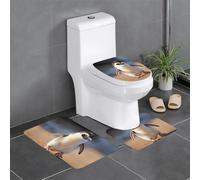 YTUOPWE Lot de 3 tapis de sol antidérapants en flanelle 61 x 40,6 cm Petit pingouin apprenant à marcher Image épaisse et confortable pour salle de bain, cuisine et toilettes