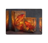 YTUOPWE Moquette Koi on the water Lantern - Tapis doux, moelleux, absorbant l'eau, durable, pour salon, bureau, table basse, lit, balcon, 203 x 147 cm