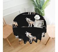 YTUOPWE Nappe décorative ronde avec motif loup solitaire - 152,4 cm - Pour salle à manger en intérieur et en extérieur, fêtes, mariages