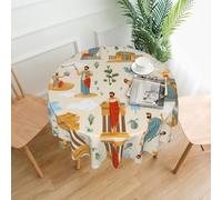YTUOPWE Nappe ronde décorative à motif architecture égyptienne de 152,4 cm pour salle à manger intérieure et extérieure, fête, mariage