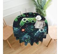 YTUOPWE Nappe ronde décorative à motif de manette de jeu pour intérieur et extérieur, fête, mariage - 152,4 cm