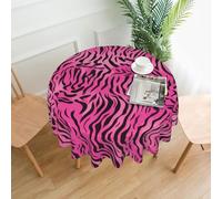 YTUOPWE Nappe ronde décorative motif léopard zèbre tigre rose 152,4 cm pour salle à manger intérieure et extérieure, fête, mariage