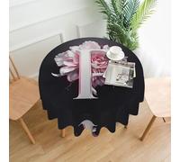 YTUOPWE Nappe ronde décorative rose avec motif lettre P 152,4 cm pour salle à manger intérieure et extérieure, fête, mariage
