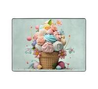 YTUOPWE Nice Ice Cream Picture Carpet Tapis doux, moelleux, absorbant l'eau, durable, pour salon, bureau, table basse, lit, balcon, 203,2 x 147,3 cm