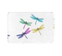 YTUOPWE Paillasson 40,6 x 61 cm Les quatre frères libellules - Absorbe l'eau - Antidérapant - Pour portes d'entrée, entrées et salles de bains