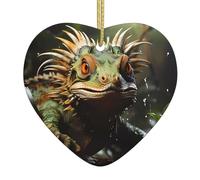 YTUOPWE Pendentif en céramique avec motif lézards épineux avec corde dorée pour accrocher facilement la décoration