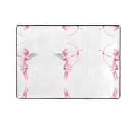 YTUOPWE Pink Love Cupid Picture Carpet Tapis doux, moelleux, absorbant l'eau, durable, pour salon, bureau, table basse, lit, balcon, 203,2 x 147,3 cm