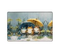 YTUOPWE Rainy Season Tapis de sol en flanelle motif grenouilles 152,4 x 99,1 cm pour salon, bureau, table basse, lit, balcon