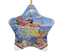 YTUOPWE Sceau de Noël en céramique pendentif étoile décoration festive et créative facile à accrocher