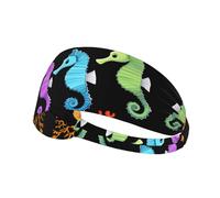 YTUOPWE Seahorse in the sea Picture Bandeau élastique Exercice Sport Head Tie for Men and Women Soft Quick Dry