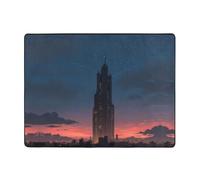 YTUOPWE Tapis de sol antidérapant 160 x 121,9 cm de haut bâtiments au soleil du soir. Bonne absorption de l'eau, adapté pour la cuisine, la salle de bain et le salon