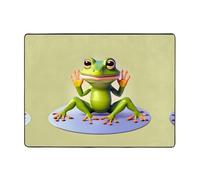 YTUOPWE Tapis de sol antidérapant 160 x 121,9 cm La grenouille amusante qui fait du yoga - Bonne absorption de l'eau - Convient pour la cuisine, la salle de bain et le salon