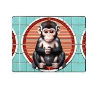 YTUOPWE Tapis de sol antidérapant 160 x 121,9 cm Le singe silencieux Image bonne absorption de l'eau convient pour la cuisine, la salle de bain et le salon