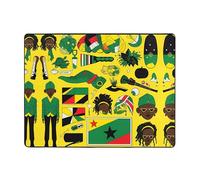 YTUOPWE Tapis de sol antidérapant 160 x 121,9 cm Motif éléments jamaïcains Bonne absorption de l'eau Convient pour la cuisine, la salle de bain et le salon