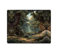 YTUOPWE Tapis de sol antidérapant 160 x 121,9 cm Motif forêt antique effrayante Bonne absorption de l'eau Convient pour la cuisine, la salle de bain et le salon