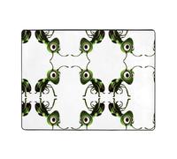 YTUOPWE Tapis de sol antidérapant 160 x 121,9 cm, motif fourmi verte, bonne absorption de l'eau, adapté pour la cuisine, la salle de bain et le salon