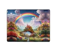 YTUOPWE Tapis de sol antidérapant 160 x 121,9 cm Motif Little World Under the Rainbow Picture Bonne absorption de l'eau Convient pour la cuisine, la salle de bain et le salon
