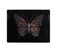 YTUOPWE Tapis de sol antidérapant 160 x 121,9 cm Motif papillon mystère Bonne absorption de l'eau Convient pour la cuisine, la salle de bain et le salon