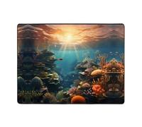 YTUOPWE Tapis de sol antidérapant 160 x 121,9 cm - Motif paradis des petits poissons - Bonne absorption de l'eau - Convient pour la cuisine, la salle de bain et le salon