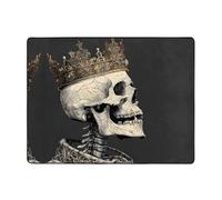 YTUOPWE Tapis de sol antidérapant 160 x 121,9 cm, motif tête de mort, bonne absorption de l'eau, adapté pour la cuisine, la salle de bain et le salon