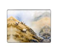 YTUOPWE Tapis de sol antidérapant 160 x 121,9 cm Mouton sur la colline Image bonne absorption de l'eau Convient pour la cuisine, la salle de bain et le salon