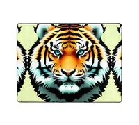 YTUOPWE Tapis de sol antidérapant 160 x 121,9 cm Petite tête de tigre Image bonne absorption de l'eau Convient pour la cuisine, la salle de bain et le salon