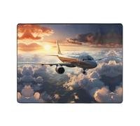 YTUOPWE Tapis de sol antidérapant de 160 x 121,9 cm. Les avions sont en pleine envolée. Bonne absorption de l'eau, adapté pour la cuisine, la salle de bain et le salon