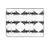 YTUOPWE Tapis de sol antidérapant de 160 x 121,9 cm, motif requin géant, bonne absorption de l'eau, adapté pour la cuisine, la salle de bain et le salon