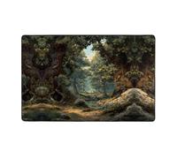 YTUOPWE Tapis de sol effrayant en tissu flanelle motif forêt ancienne 152,4 x 99,1 cm pour salon, bureau, table basse, lit, balcon