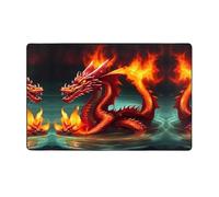 YTUOPWE Tapis de sol en flanelle avec image du roi dragon dans le feu - 152,4 x 99,1 cm - Pour salon, bureau, table basse, lit, balcon