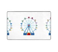 YTUOPWE Tapis de sol en flanelle avec motif de grande roue tournante - 152,4 x 99,1 cm - Pour salon, bureau, table basse, lit, balcon